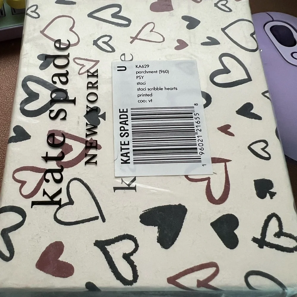 🆕kate spade Staci Scribble Heart Boxed Wallet Card Set $239::NWT::